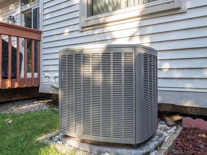 AC unit next to house